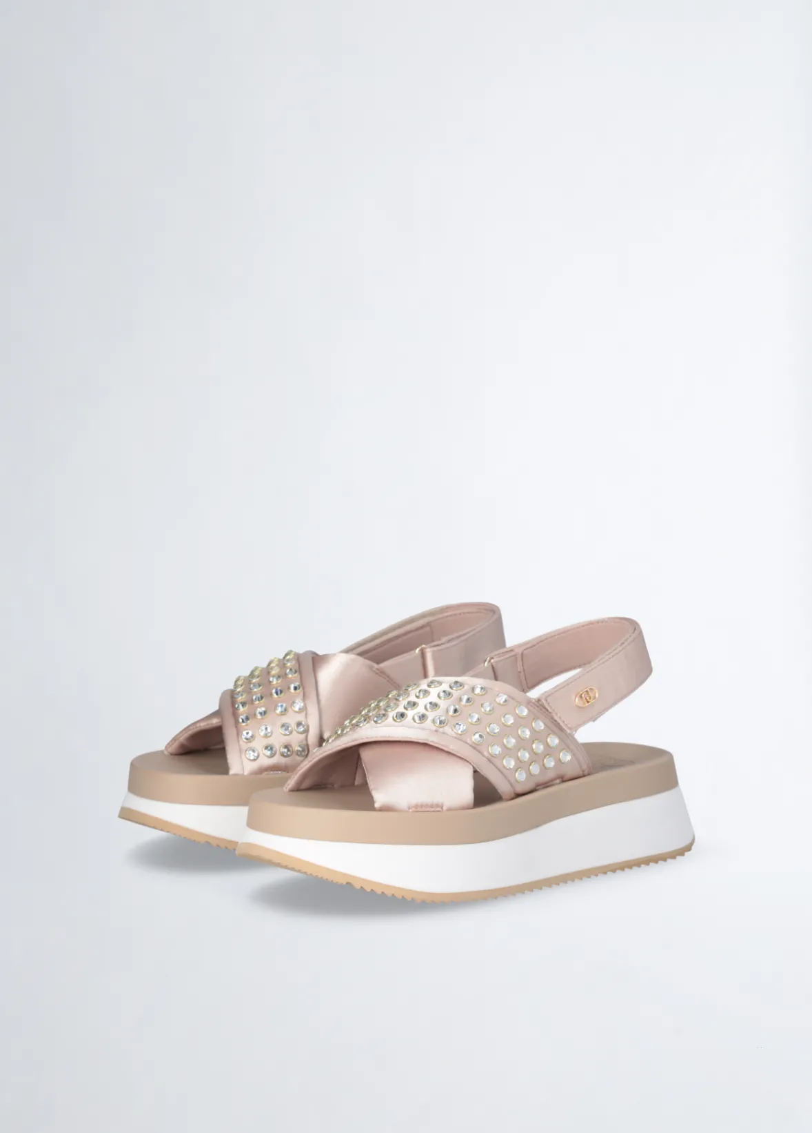 Sandali platform con borchie gioiello