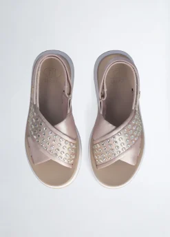 Sandali platform con borchie gioiello