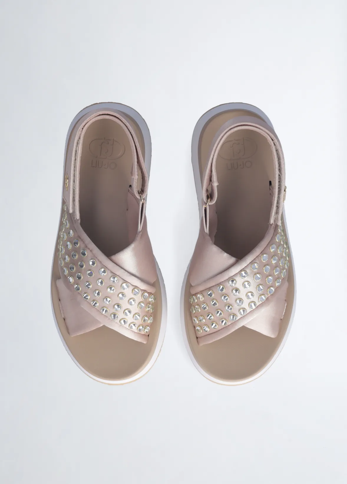 Sandali platform con borchie gioiello