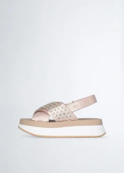 Sandali platform con borchie gioiello