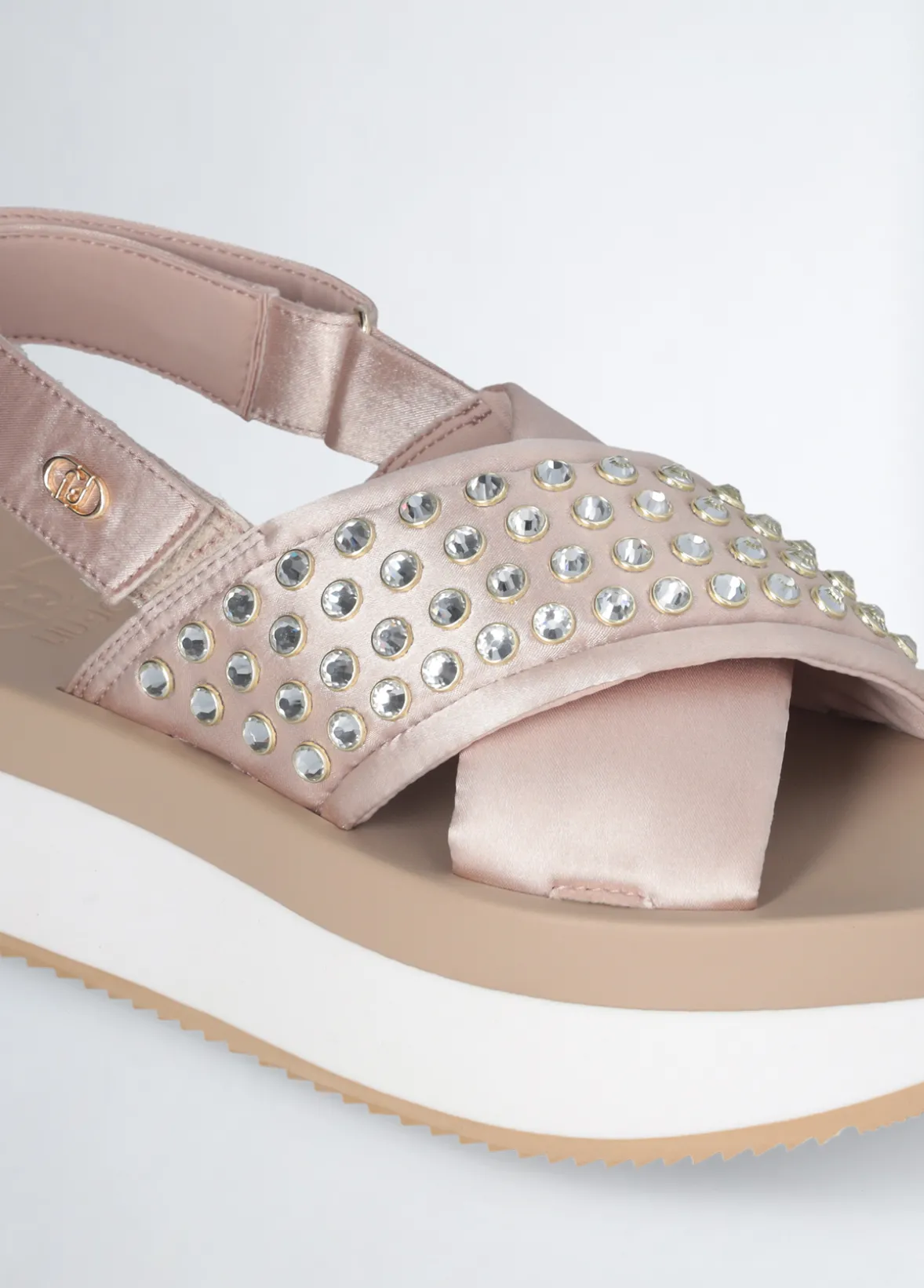 Sandali platform con borchie gioiello