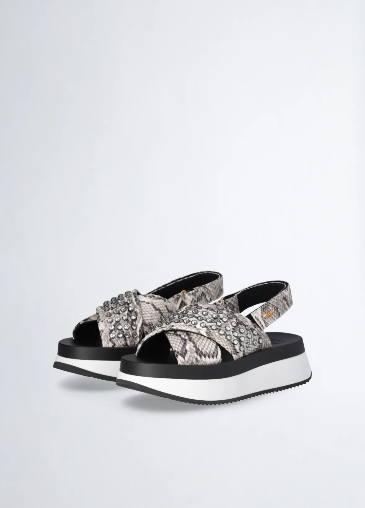 Sandali platform con borchie gioiello