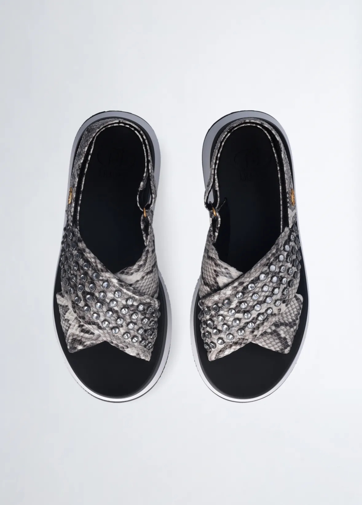 Sandali platform con borchie gioiello