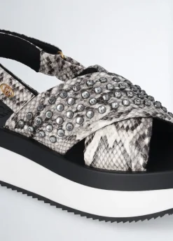 Sandali platform con borchie gioiello