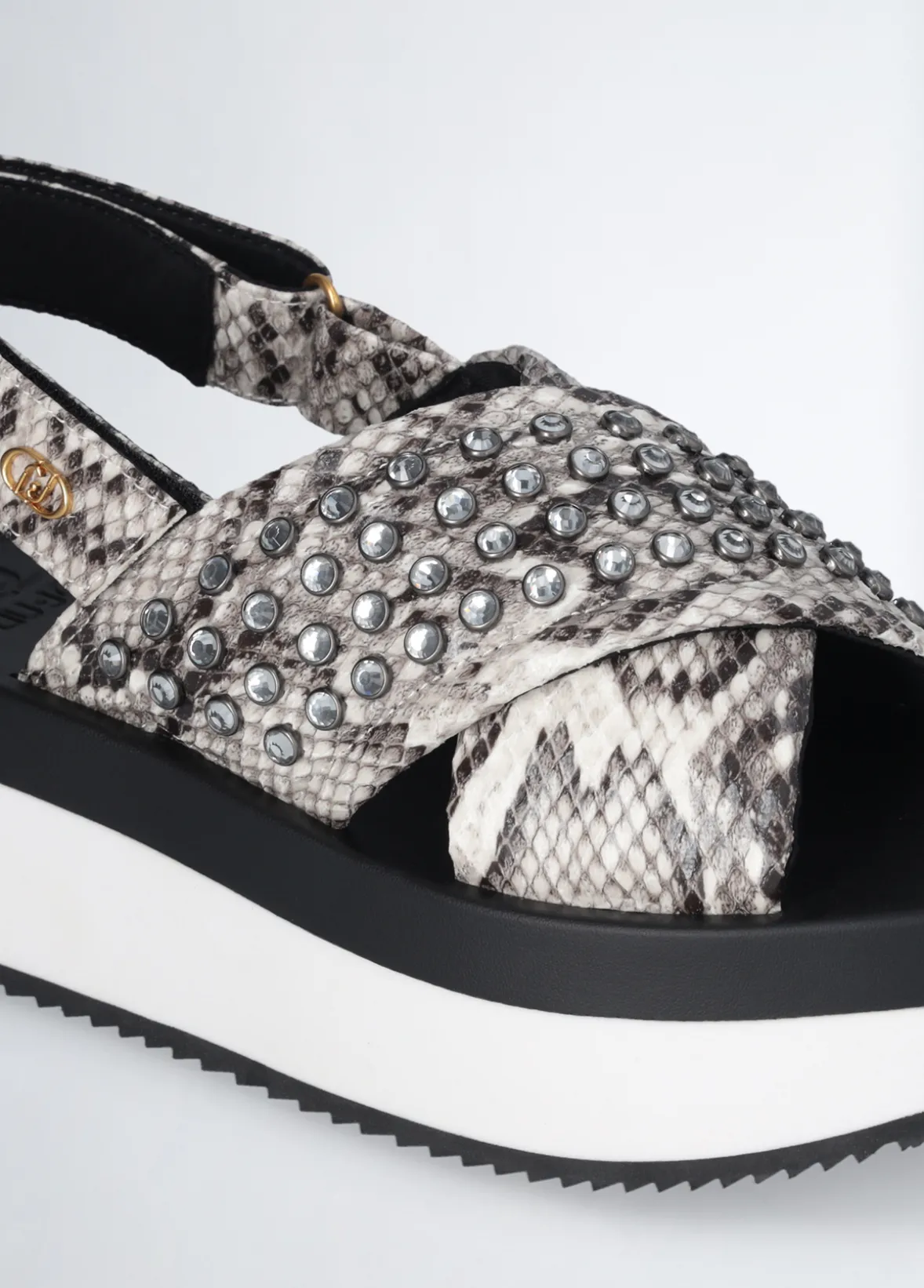 Sandali platform con borchie gioiello