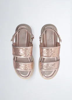 sandali platform con paillettes