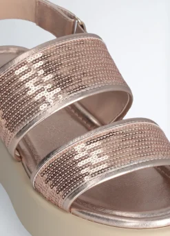 sandali platform con paillettes
