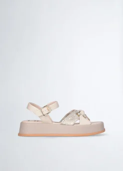 Sandali platform con pietre gioiello