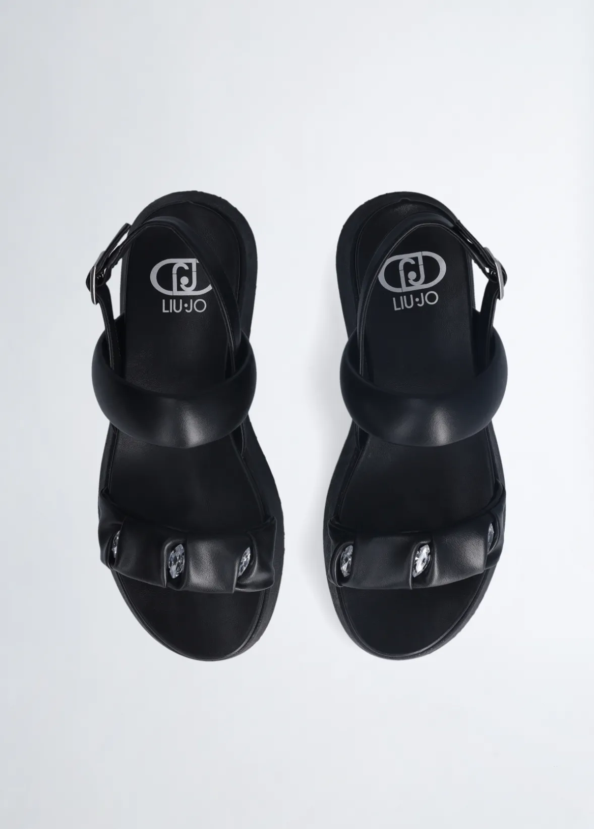 Sandali platform con pietre gioiello