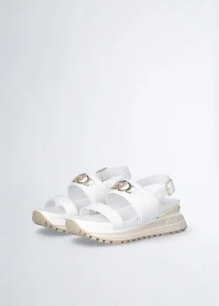Sandali platform in pelle