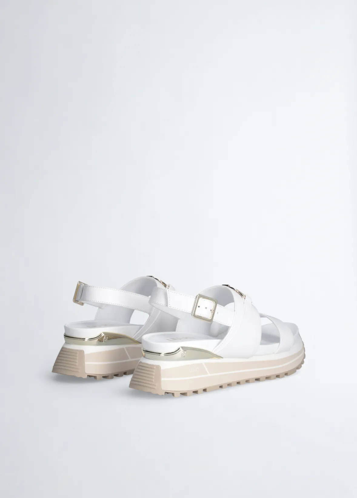 Sandali platform in pelle