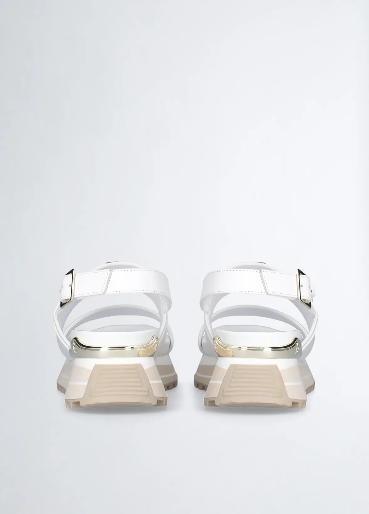 Sandali platform in pelle