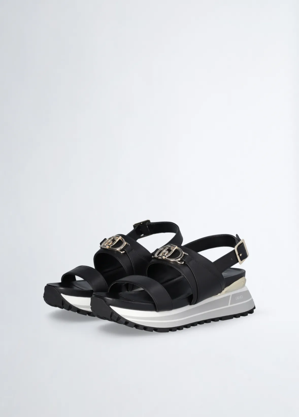 Sandali platform in pelle