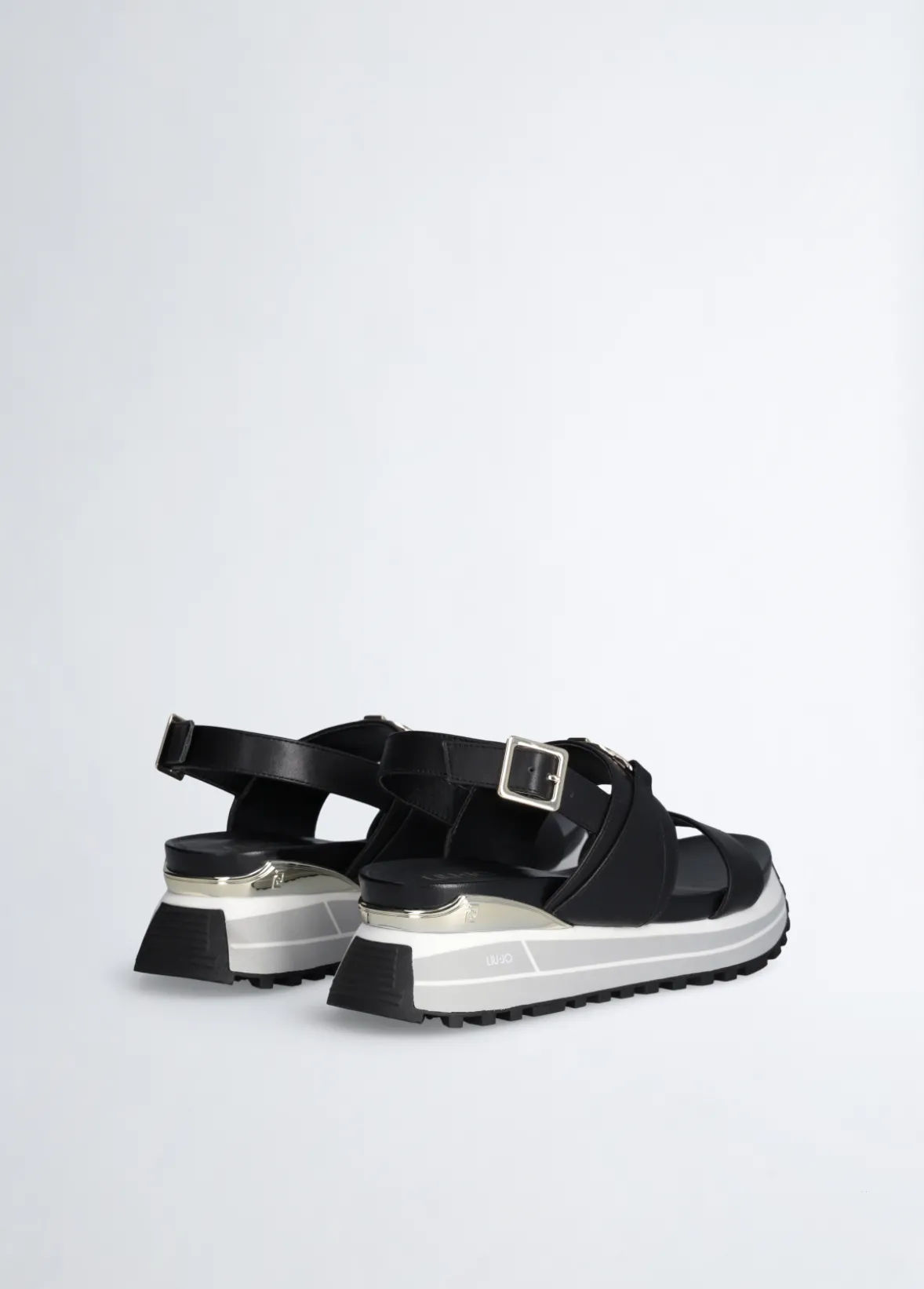 Sandali platform in pelle