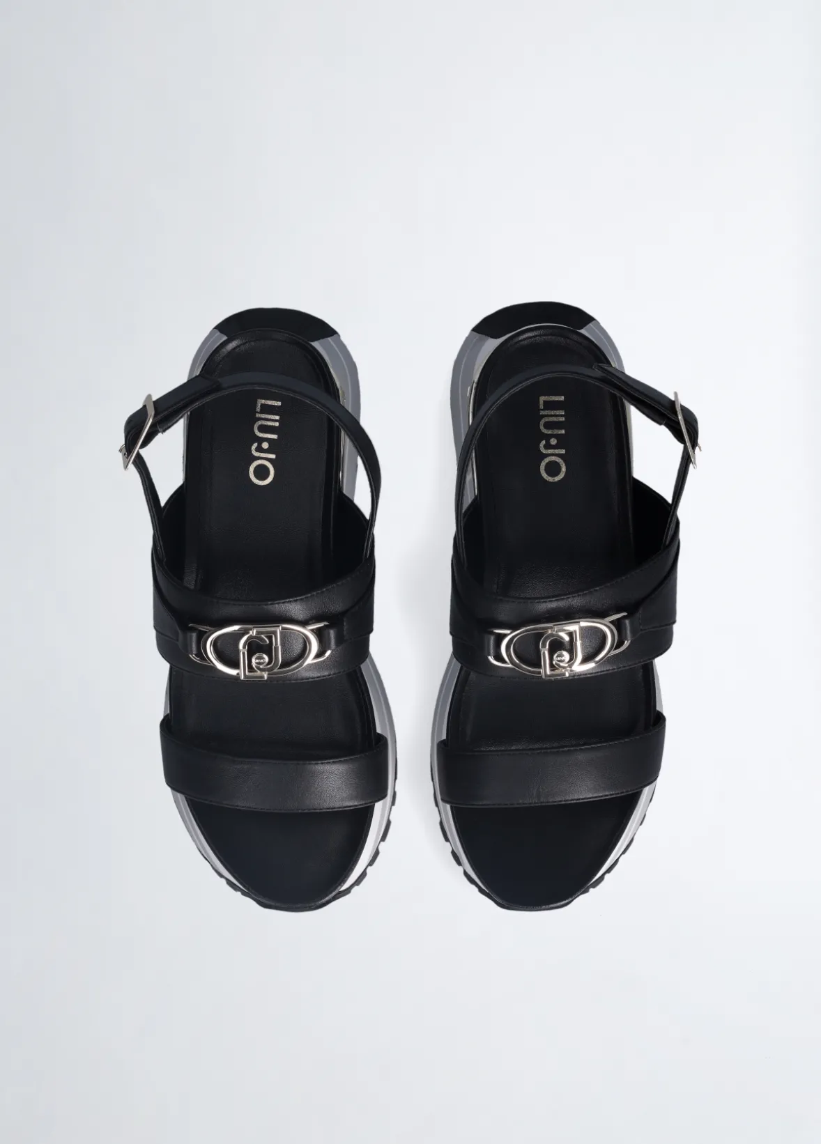 Sandali platform in pelle