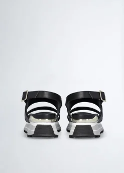 Sandali platform in pelle