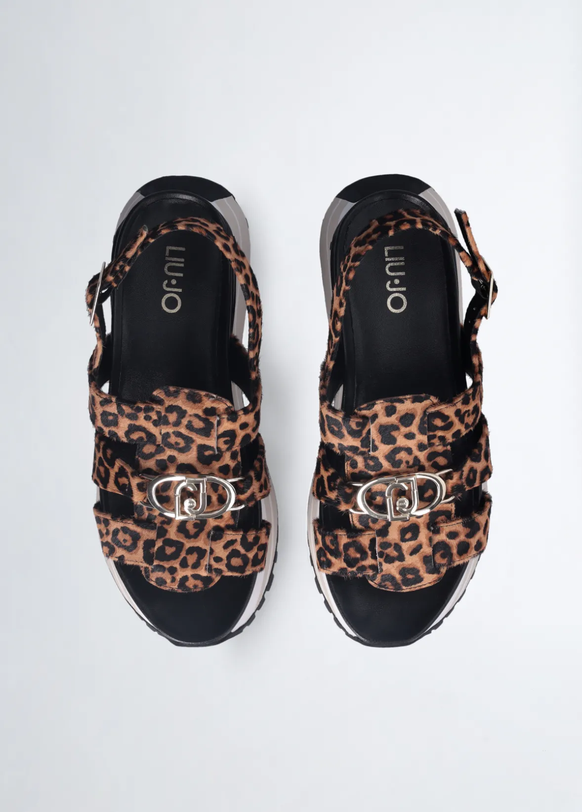 Sandali platform stampa leopard