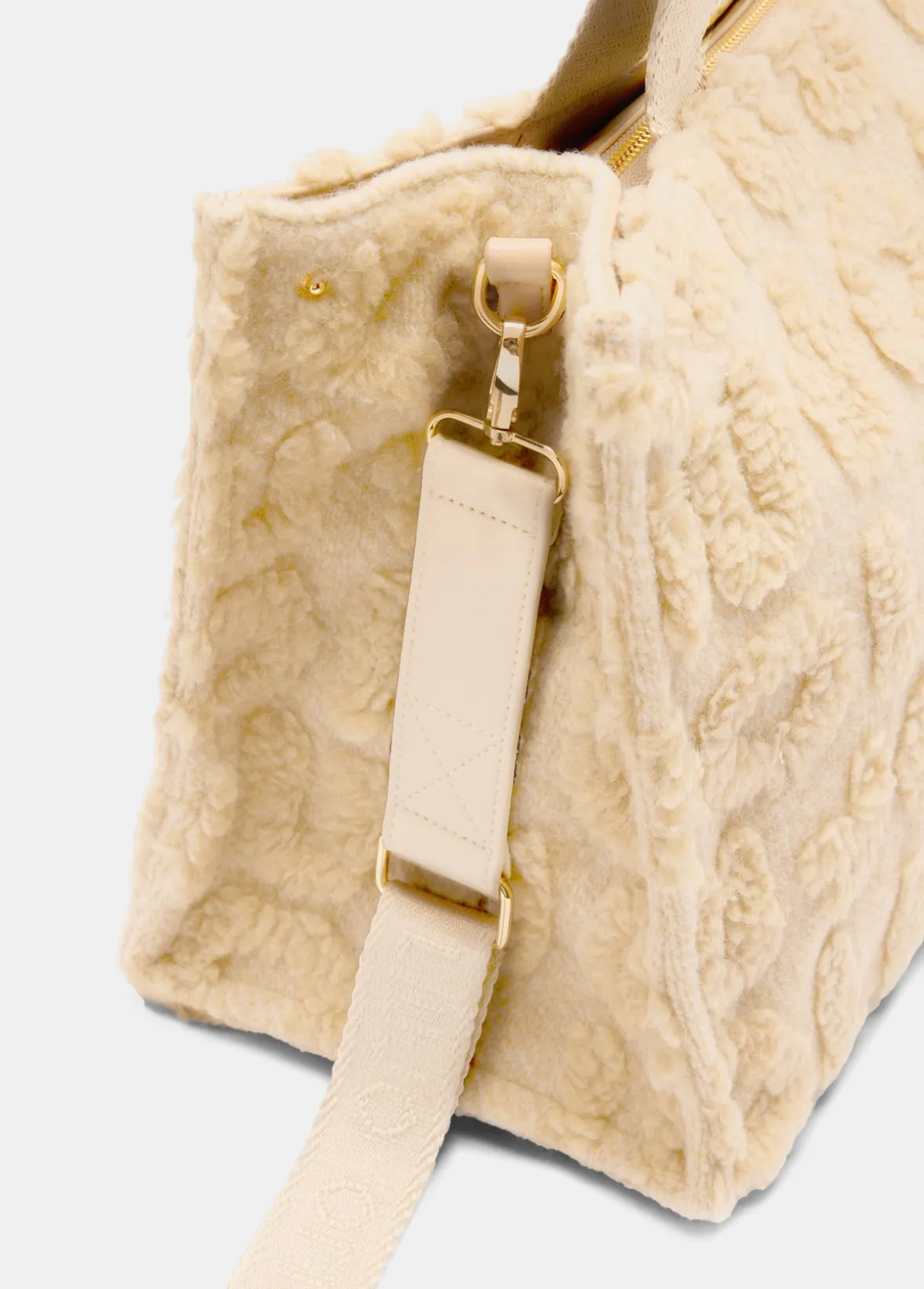 Shopping bag grande in misto lana
