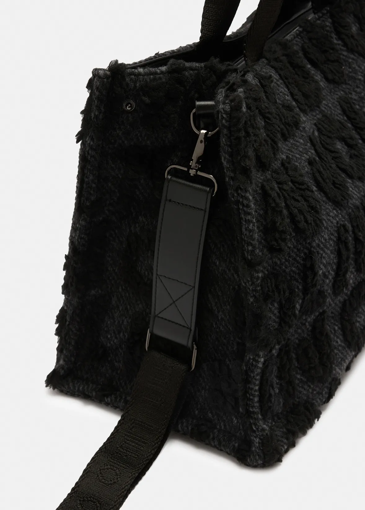 Shopping bag grande in misto lana