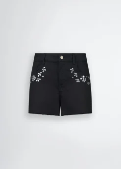 Short a vita alta con strass