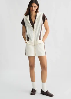Short in cotone con ricami