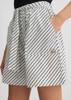 Short in popeline rigato