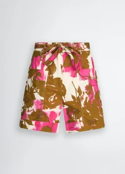 Short in popeline stampato