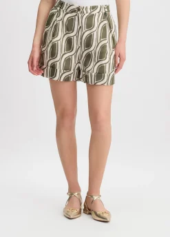 Short in ramié stampato