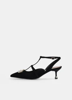 Sling back con logo gioiello