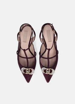 Sling back con logo gioiello