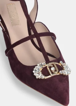 Sling back con logo gioiello