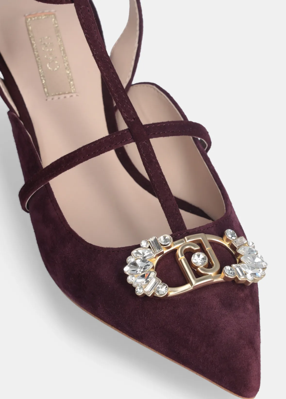Sling back con logo gioiello