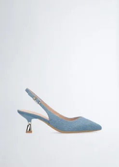 Slingback in denim