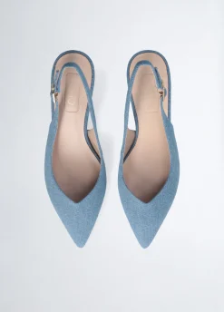 Slingback in denim