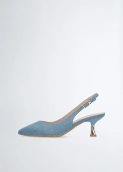 Slingback in denim