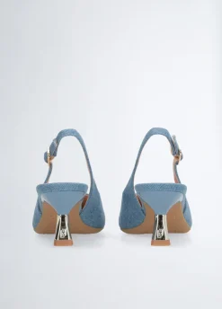 Slingback in denim