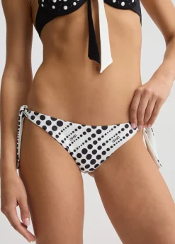 Slip da mare con stampa a pois