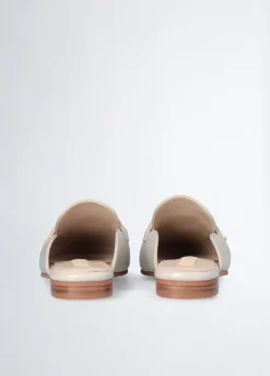 Slippers in pelle con logo