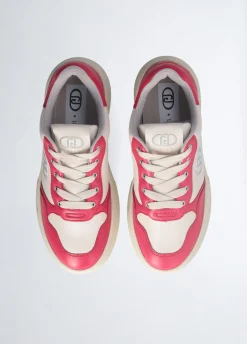 Sneakers bicolor in pelle