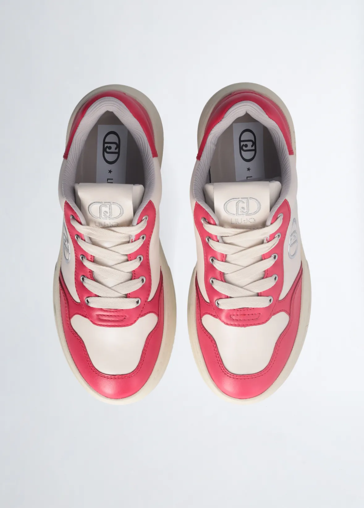 Sneakers bicolor in pelle