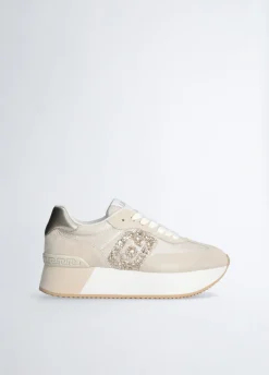 Sneakers con logo glitter