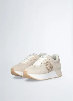 Sneakers con logo glitter