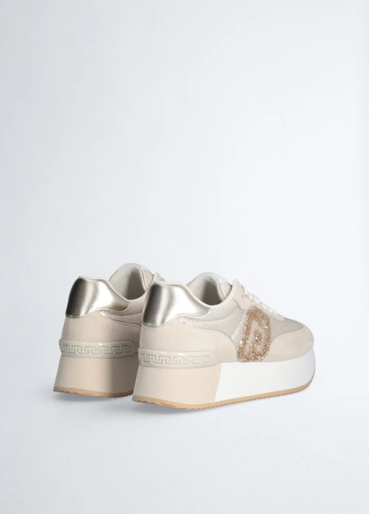 Sneakers con logo glitter