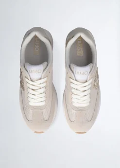 Sneakers con logo glitter