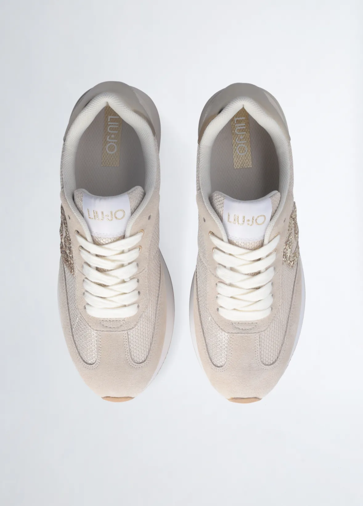 Sneakers con logo glitter