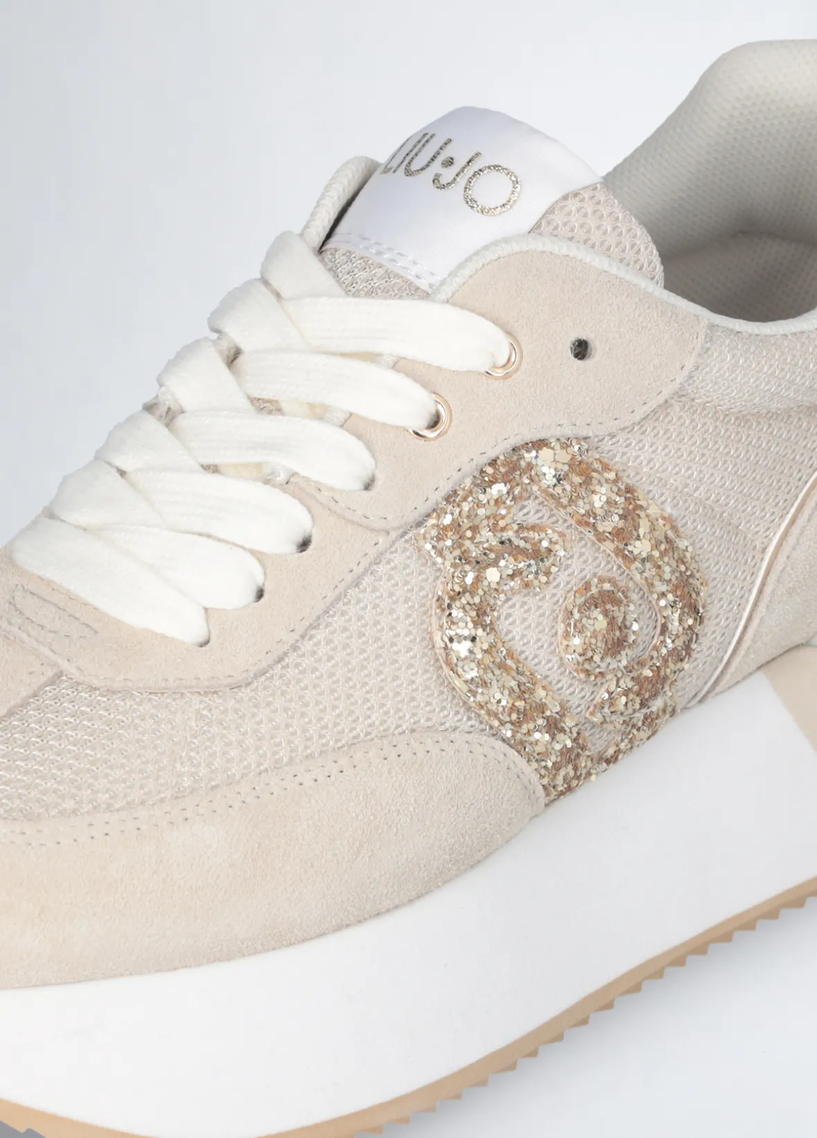 Sneakers con logo glitter