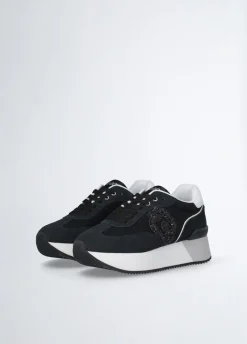 Sneakers con logo glitter