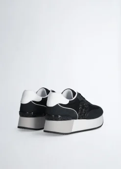Sneakers con logo glitter