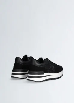Sneakers con logo strass