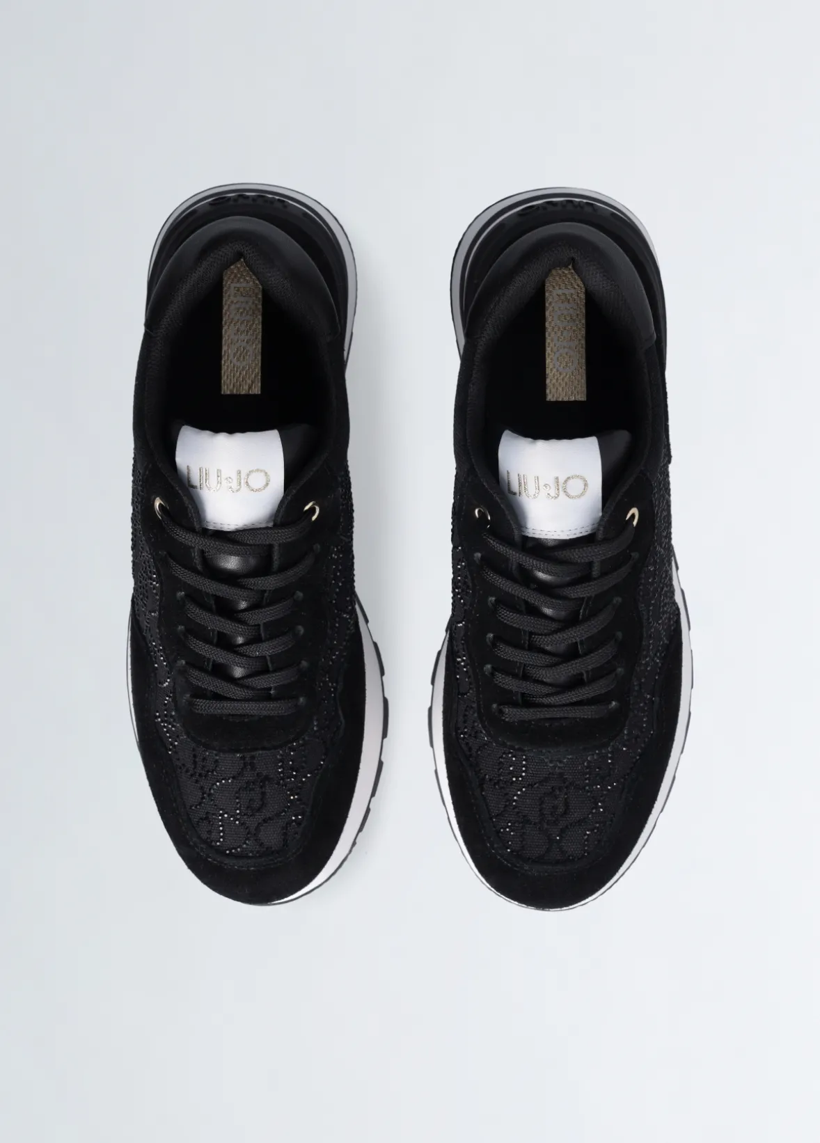 Sneakers con logo strass